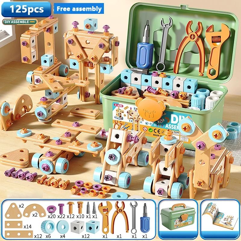 Early Learning DIY Assembly Toolbox Interactive STEM Building Set for Kids
