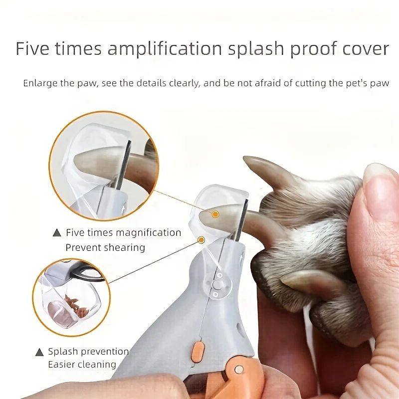 Pet Nail Clipper with Light for Dogs and Cats Safe LED Pet Nail Trimmer