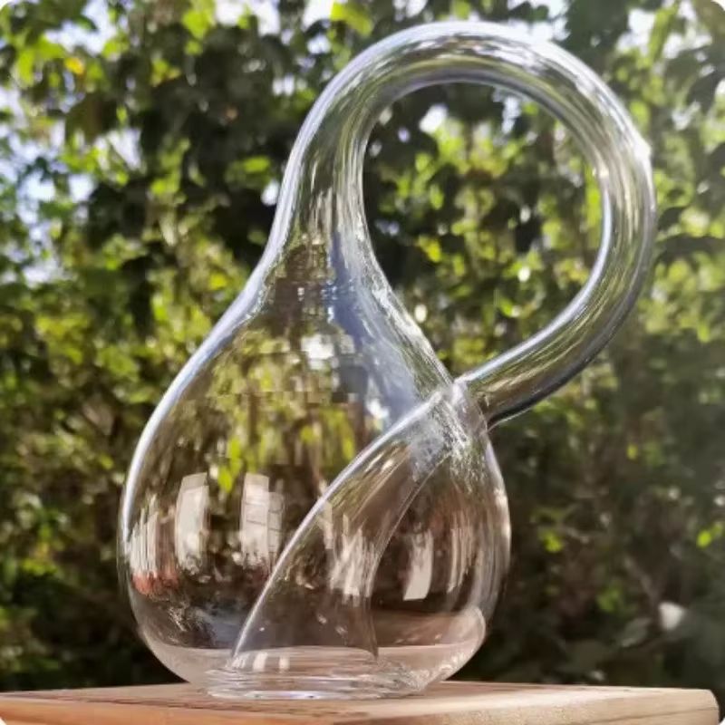 Klein Bottle Glass Sculpture Unique Mathematical Art Decor