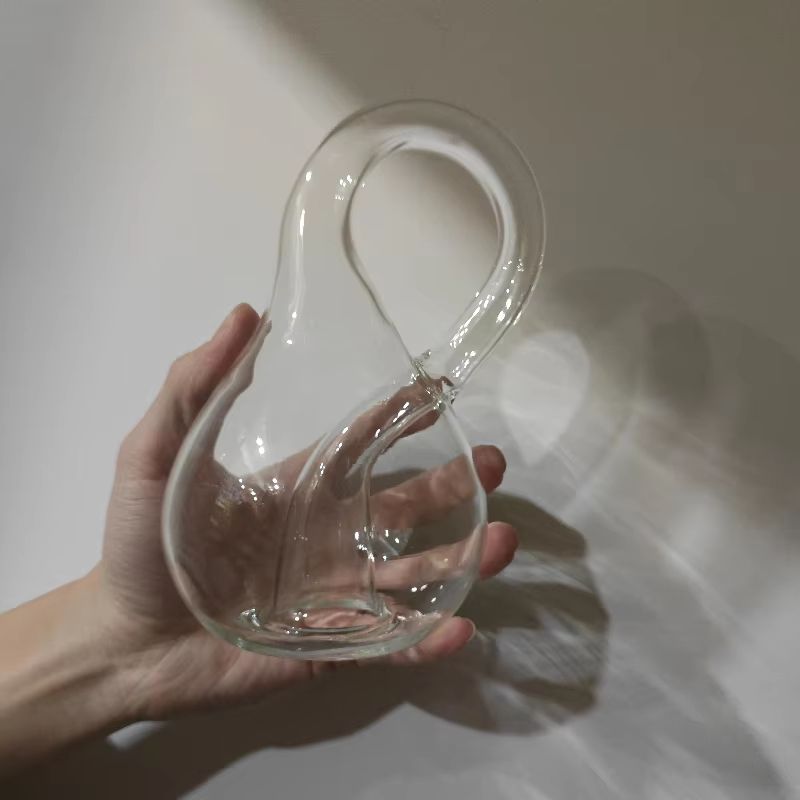 Klein Bottle Glass Sculpture Unique Mathematical Art Decor