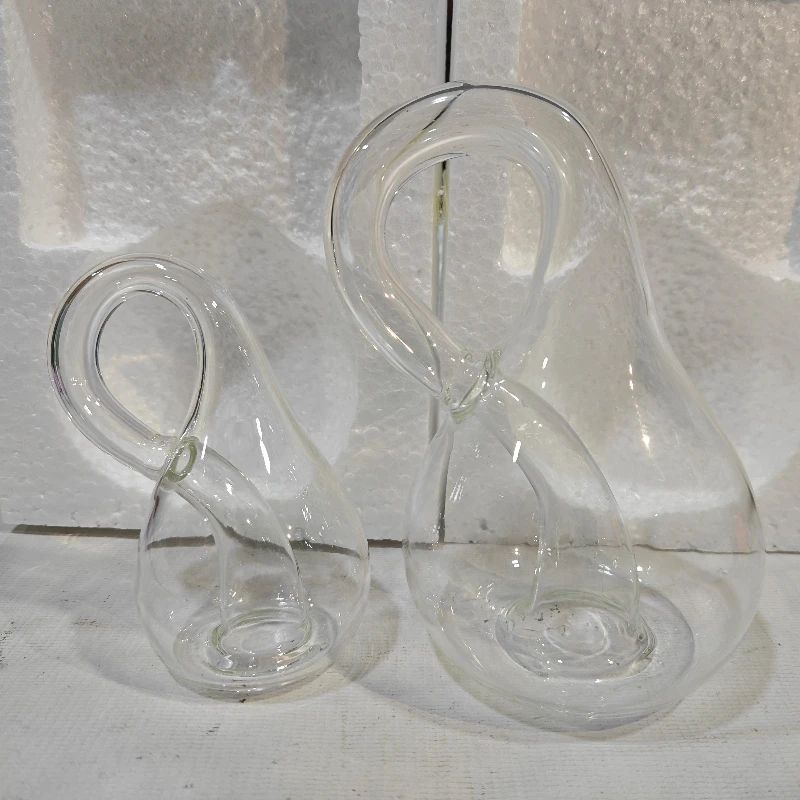 Klein Bottle Glass Sculpture Unique Mathematical Art Decor