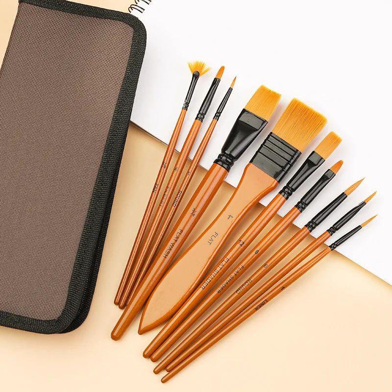 Premium Nylon Paint Brush Set for Acrylic Watercolor and Oil Painting