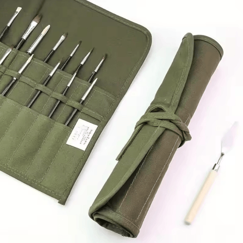 ArtRoll 22-Slot Canvas Paint Brush Storage Bag (Portable Roll-Up Organizer)
