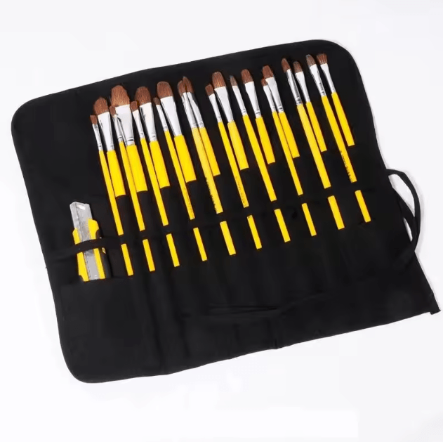 ArtRoll 22-Slot Canvas Paint Brush Storage Bag (Portable Roll-Up Organizer)