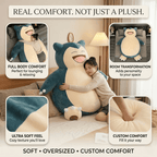 Giant Snorlax Plush Pillow for Cozy Cuddles, Naps, and Room Comfort Everyday