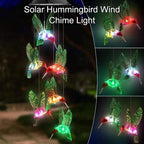 Solar Hummingbird Wind Chime Color Changing LED Solar Garden Light