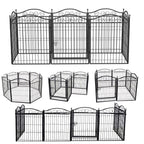 Heavy Duty Metal Dog Playpen Foldable Panels with Gate, Indoor Outdoor Pet Animal Kennel Fence for Small to Medium Dogs