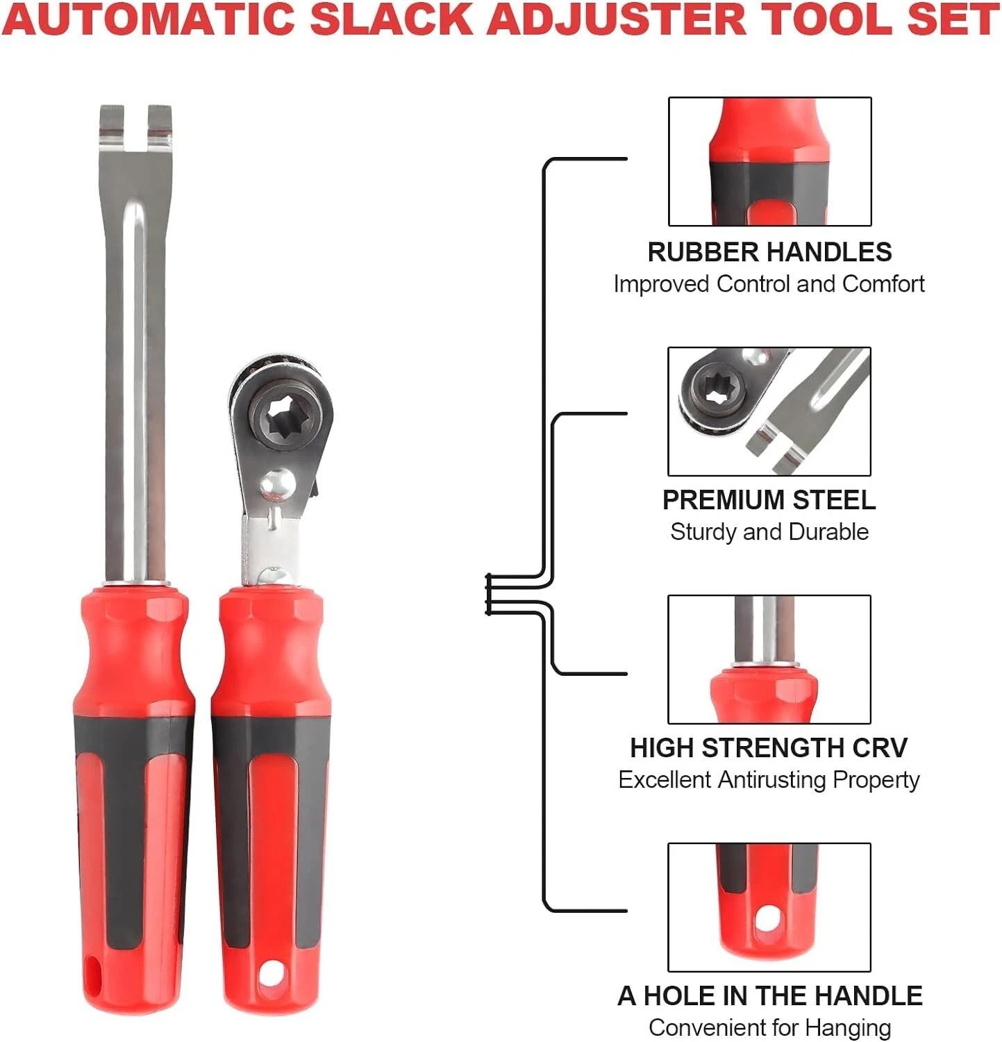 Heavy Duty Truck Brake Slack Adjuster Tool & Ratchet Wrench Set