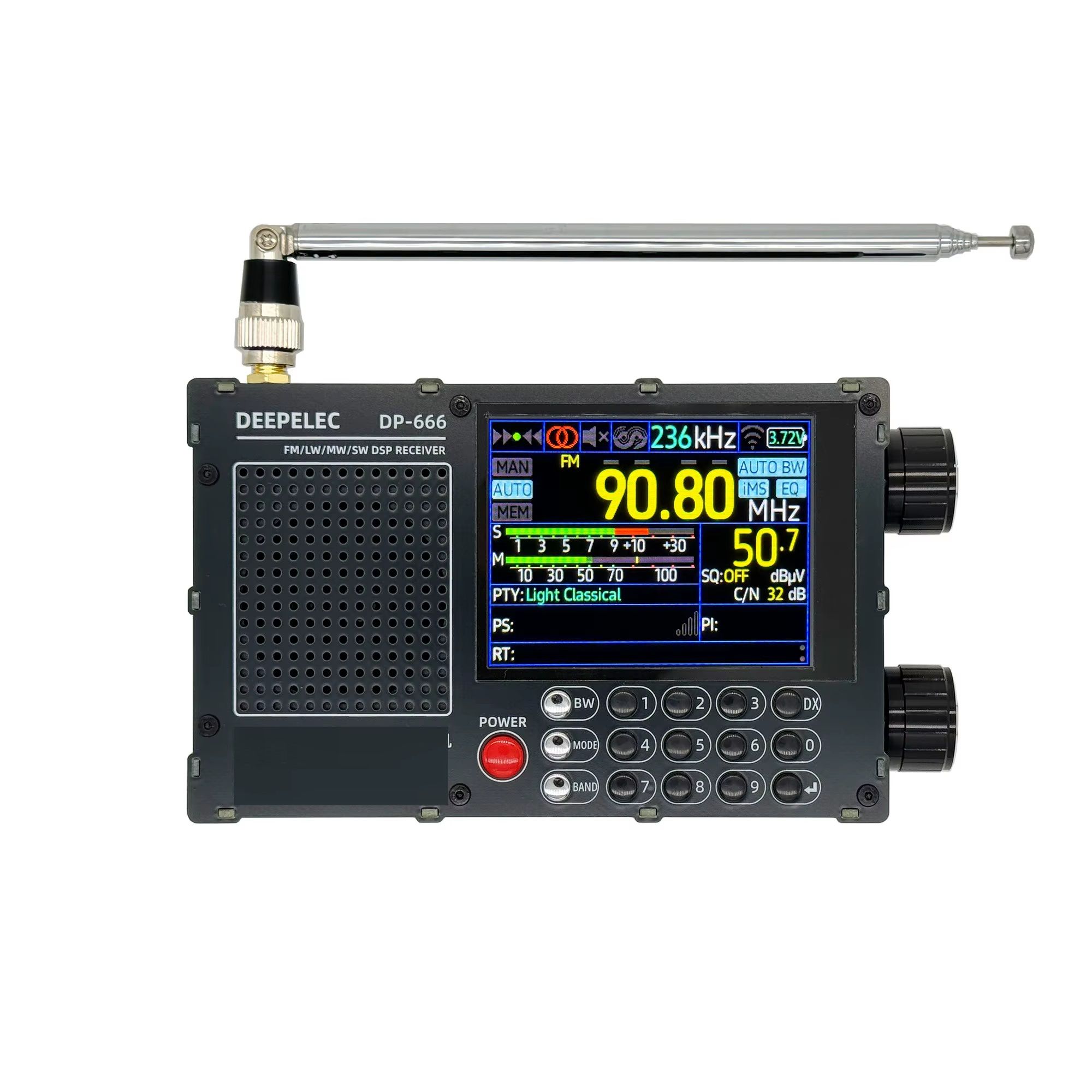 Full Band DSP Radio with High Sensitivity FM AM Shortwave and 2.8 Inch Display