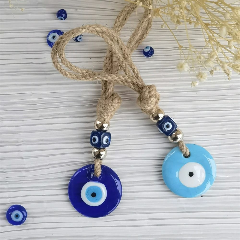 Handcrafted Evil Eye Wall Hanging Glass Protection Charm