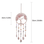 Natural Agate Dream Catcher Wall Hanging Crystal Moon Star Sun Boho Bedroom Decor