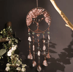 Natural Agate Dream Catcher Wall Hanging Crystal Moon Star Sun Boho Bedroom Decor