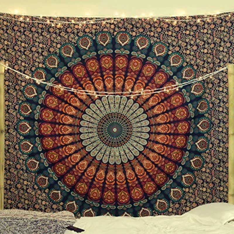 Bohemian Mandala Tapestry Wall Hanging for Hippie Room Decor