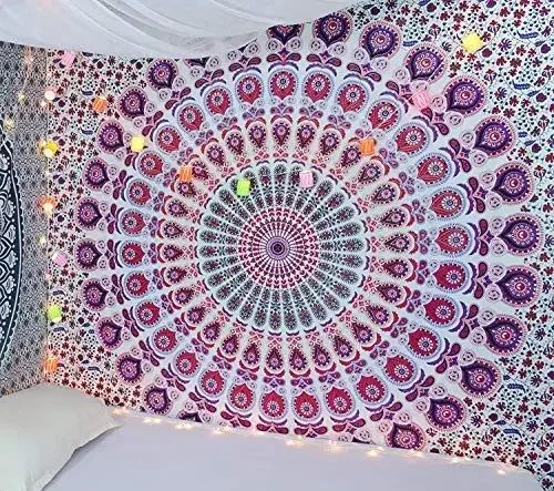 Bohemian Mandala Tapestry Wall Hanging for Hippie Room Decor