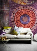 Bohemian Mandala Tapestry Wall Hanging for Hippie Room Decor