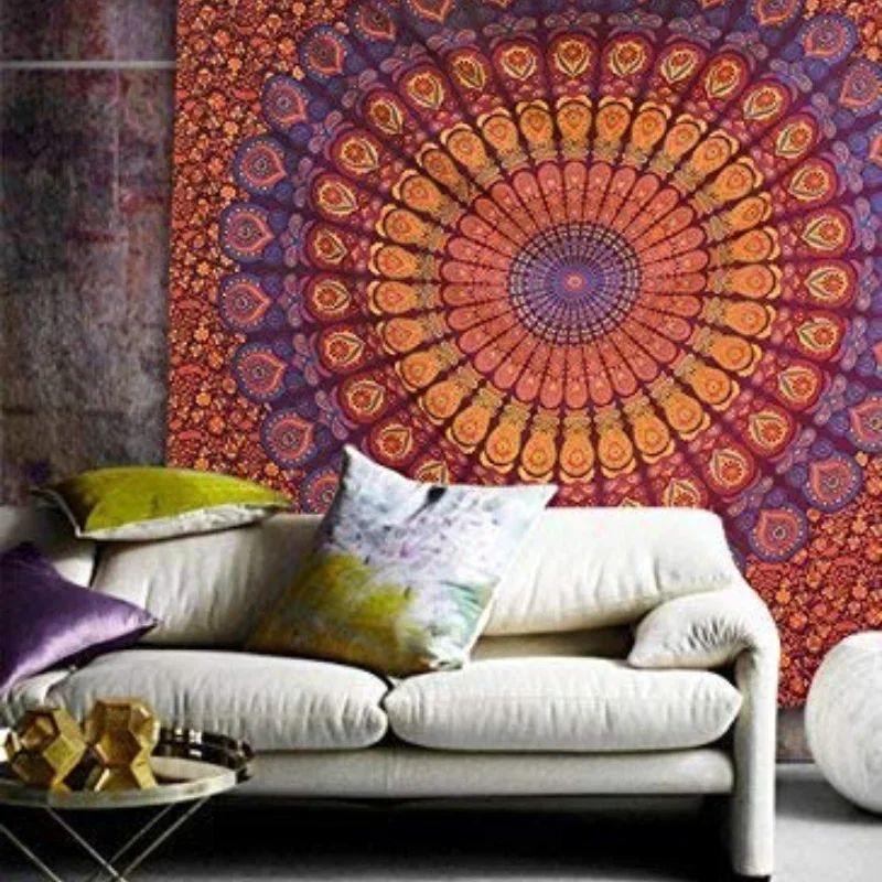 Bohemian Mandala Tapestry Wall Hanging for Hippie Room Decor