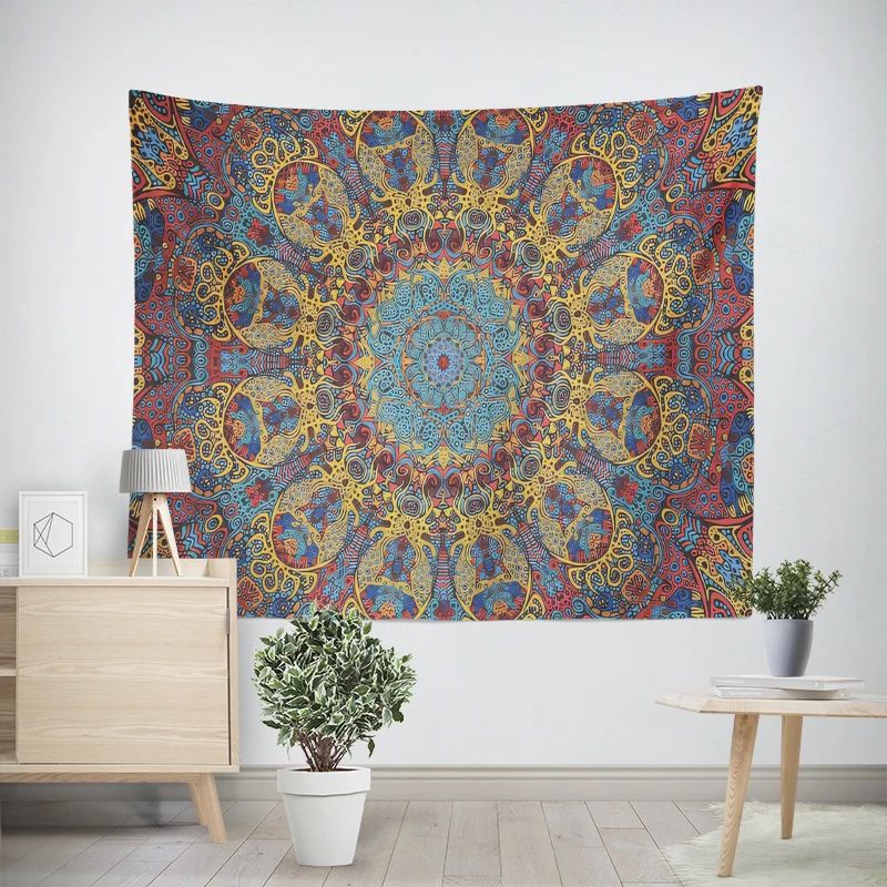 Bohemian Mandala Tapestry Wall Hanging for Hippie Room Decor