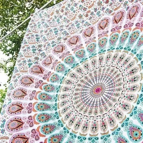 Bohemian Mandala Tapestry Wall Hanging for Hippie Room Decor