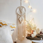 Nordic Macrame Dream Catcher Boho Wall Hanging for Nursery, Ramadan and Eid Decor
