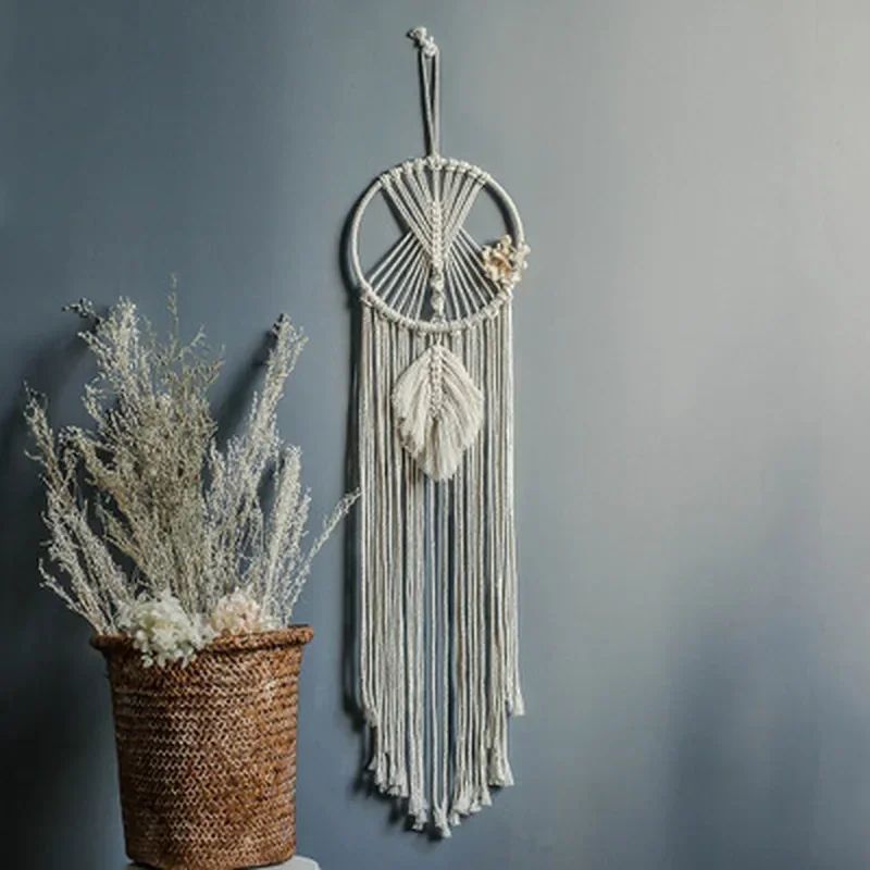 Nordic Macrame Dream Catcher Boho Wall Hanging for Nursery, Ramadan and Eid Decor