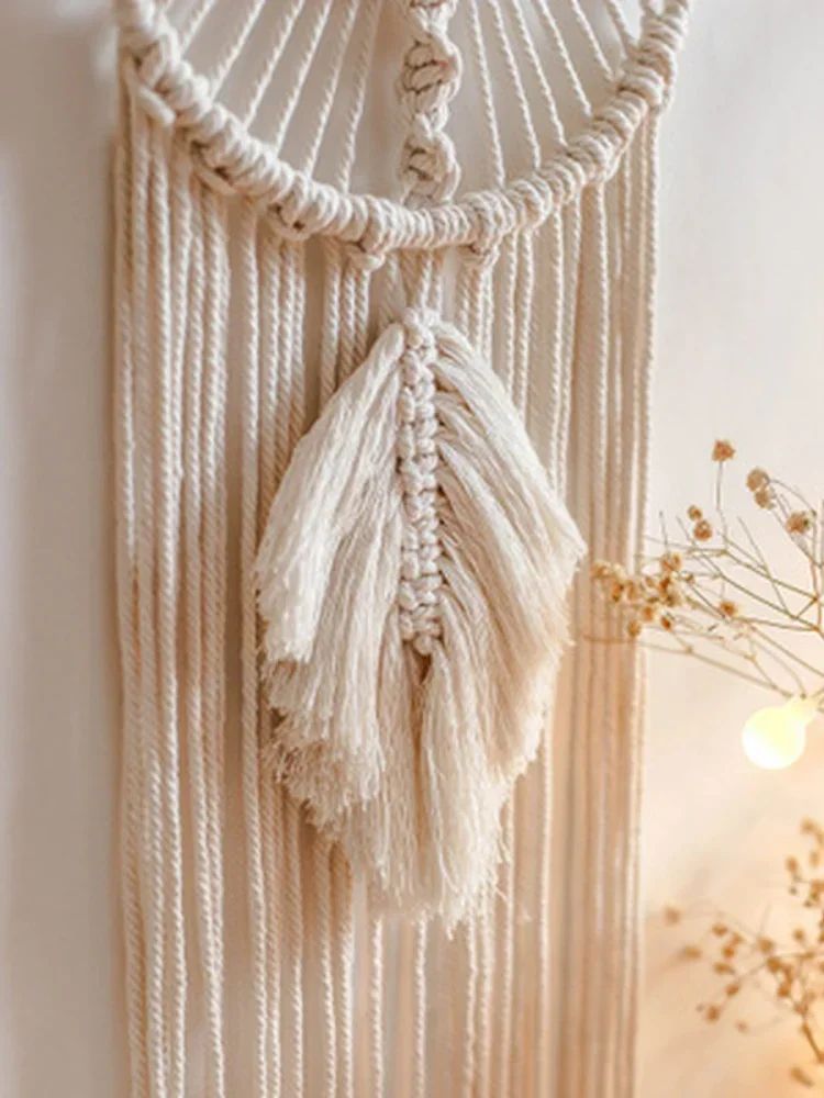 Nordic Macrame Dream Catcher Boho Wall Hanging for Nursery, Ramadan and Eid Decor