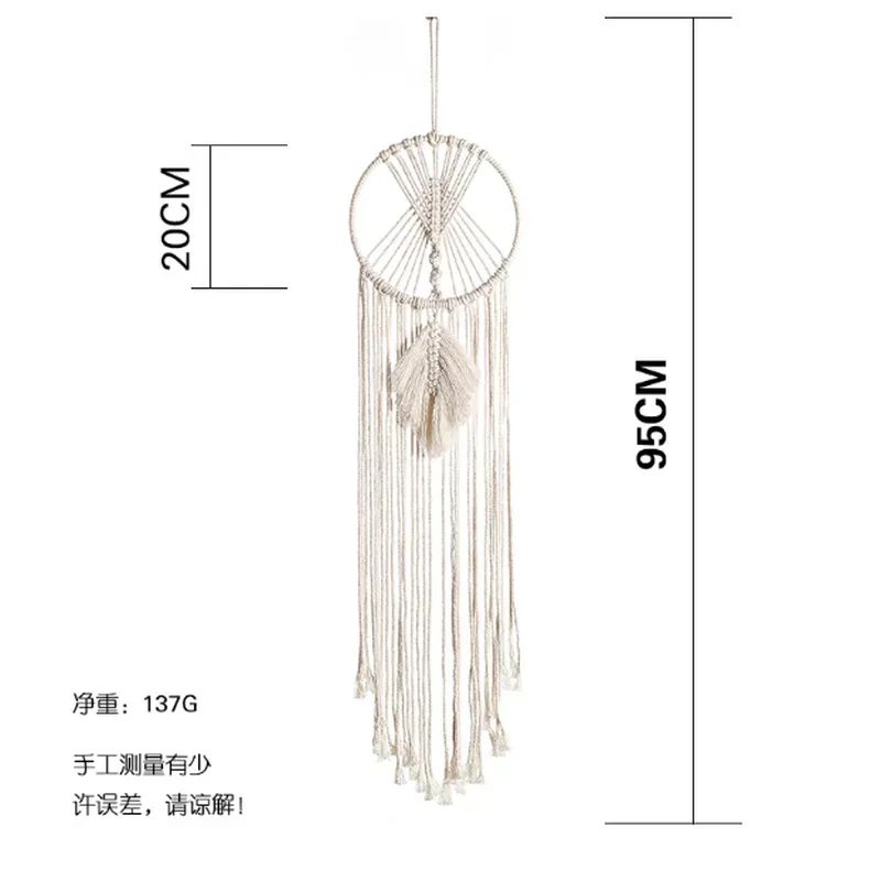 Nordic Macrame Dream Catcher Boho Wall Hanging for Nursery, Ramadan and Eid Decor