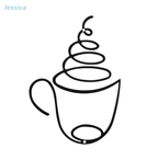 Metal Coffee Cup Wall Art Black Cafe Decor for Kitchen & Coffee Bar