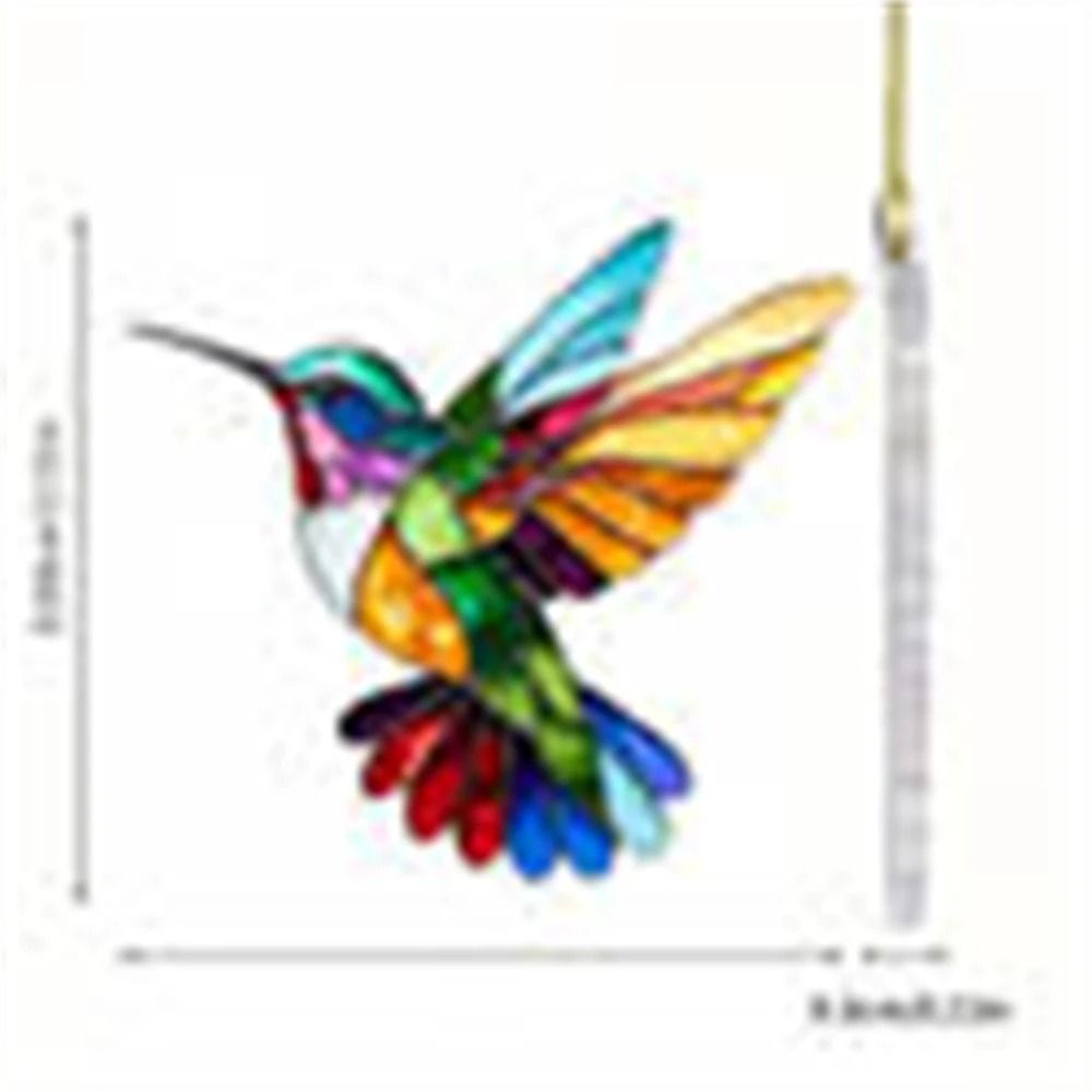 Acrylic Hanging Ornament Bird Flower Decor Animal Pendant for Window Car and Backpack