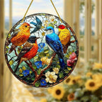 Acrylic Hanging Ornament Bird Flower Decor Animal Pendant for Window Car and Backpack