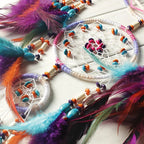 Handmade Five-Ring Dream Catcher Wall Hanging for Boho Bedroom and Living Room Decor