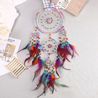 Handmade Five-Ring Dream Catcher Wall Hanging for Boho Bedroom and Living Room Decor