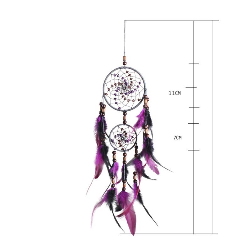 Handmade Five-Ring Dream Catcher Wall Hanging for Boho Bedroom and Living Room Decor