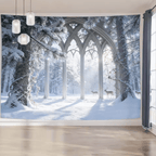 EtherealView Gothic Window Tapestry – Lush Green Landscape Wall Hanging Decor