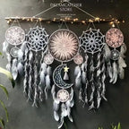 Boho Macrame Dream Catcher Set – 5pcs Moon Wall Hanging Decor for Nursery & Home