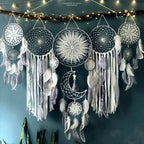 Boho Macrame Dream Catcher Set – 5pcs Moon Wall Hanging Decor for Nursery & Home