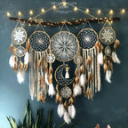Boho Macrame Dream Catcher Set – 5pcs Moon Wall Hanging Decor for Nursery & Home