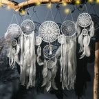 Boho Macrame Dream Catcher Set – 5pcs Moon Wall Hanging Decor for Nursery & Home