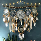 Boho Macrame Dream Catcher Set – 5pcs Moon Wall Hanging Decor for Nursery & Home