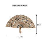 Nordic Woven Wall Fan Decor Handwoven Seaweed Boho Wall Hanging