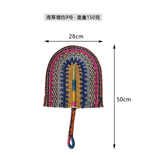 Nordic Woven Wall Fan Decor Handwoven Seaweed Boho Wall Hanging