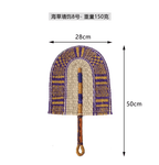 Nordic Woven Wall Fan Decor Handwoven Seaweed Boho Wall Hanging