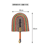 Nordic Woven Wall Fan Decor Handwoven Seaweed Boho Wall Hanging