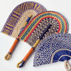 Nordic Woven Wall Fan Decor Handwoven Seaweed Boho Wall Hanging