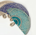 Nordic Woven Wall Fan Decor Handwoven Seaweed Boho Wall Hanging