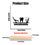 Custom Dentist Desk Decor Personalized Metal Dental Office Art with Wooden Base