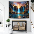 EverScape Waterfall Canyon Wall Tapestry Landscape Wall Hanging Decor
