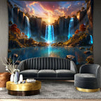 EverScape Waterfall Canyon Wall Tapestry Landscape Wall Hanging Decor