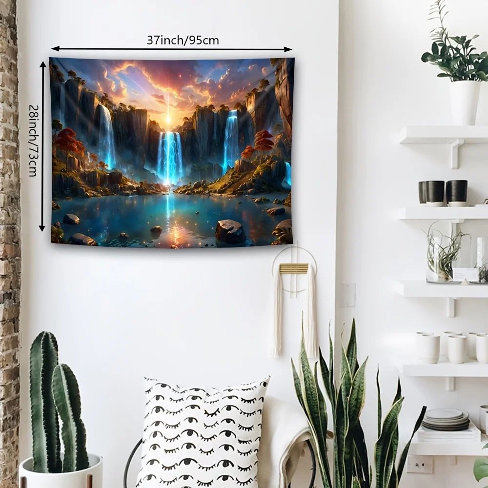 EverScape Waterfall Canyon Wall Tapestry Landscape Wall Hanging Decor