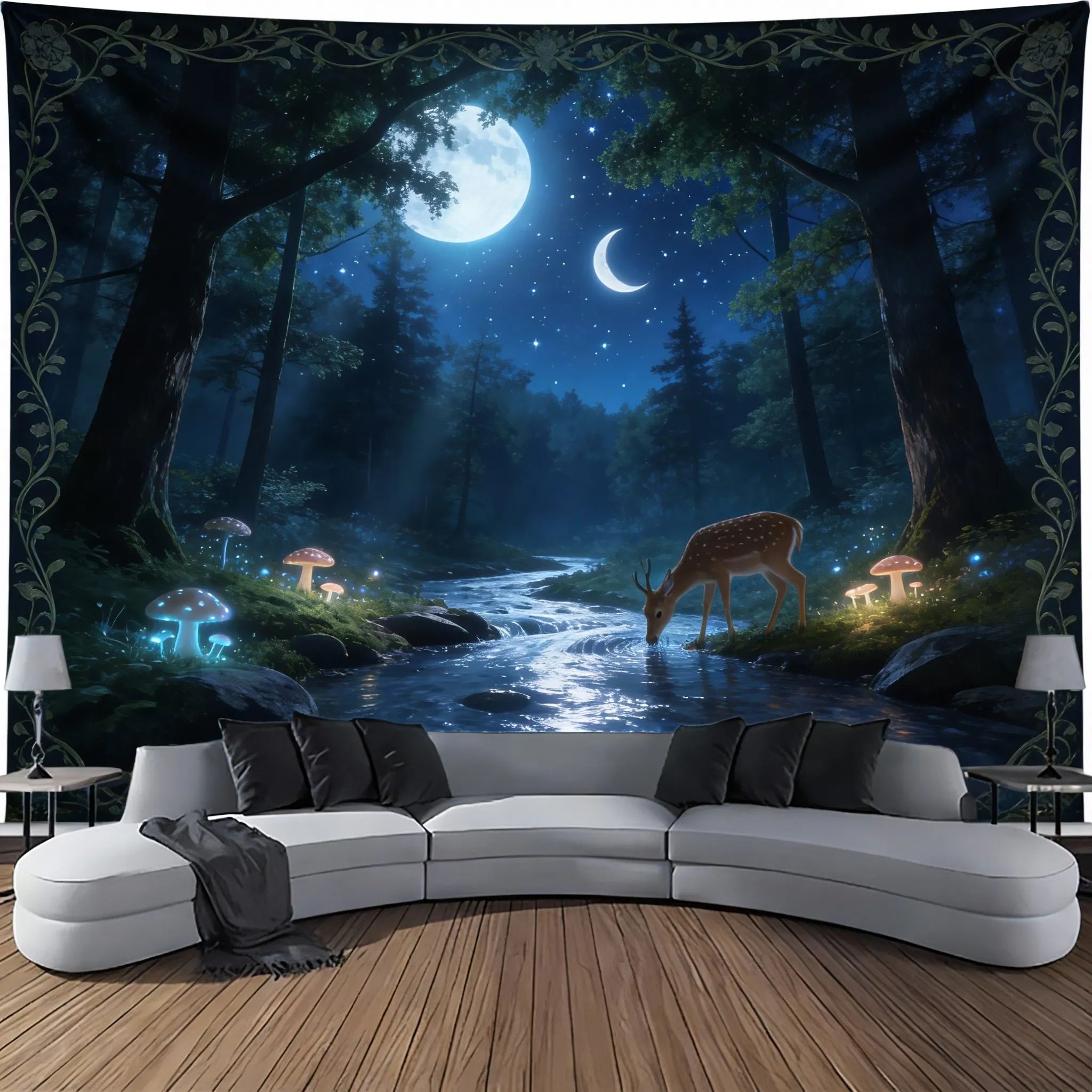 EverScape Waterfall Canyon Wall Tapestry Landscape Wall Hanging Decor