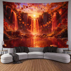 EverScape Waterfall Canyon Wall Tapestry Landscape Wall Hanging Decor
